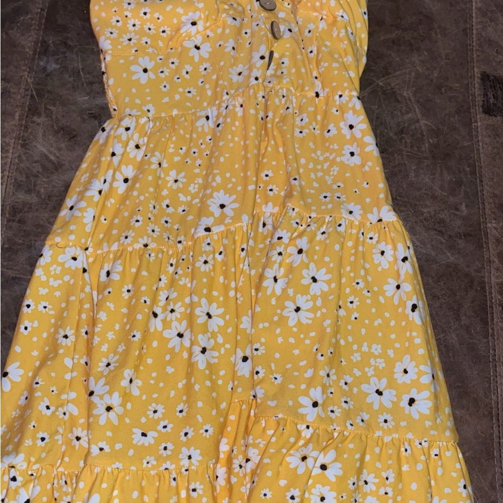 No Boundaries Yellow Floral Kids Dress